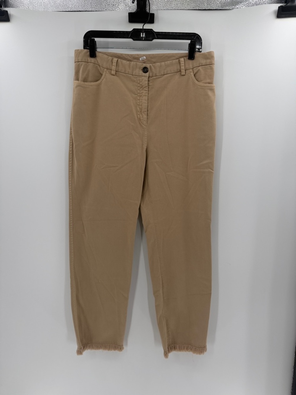 Antonelli Firenze Women's raw hem pants - Khaki - 46 or US 14-16